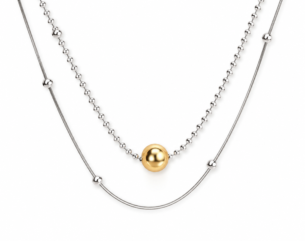Aurora Dúo Necklace ( Waterproof/ Hipoalergenic / Stainless steel )