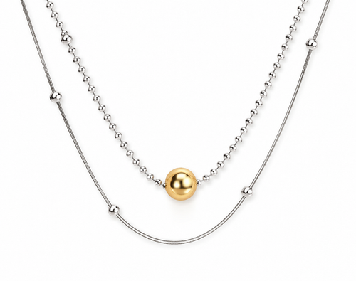 Aurora Dúo Necklace ( Waterproof/ Hipoalergenic / Stainless steel )